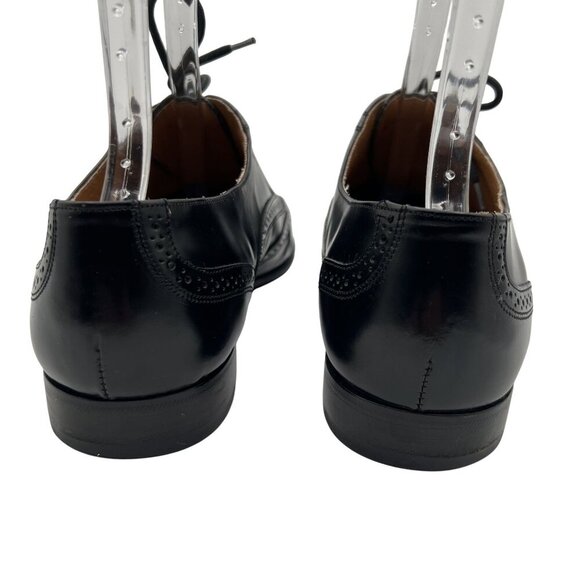 Giorgio Brutini 10.5D Black Wingtip Oxford Shoes Leather Made In Brazil Timeless - Picture 8 of 16